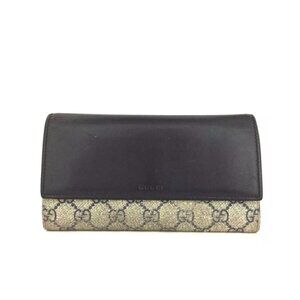👛  AUTHENTIC GUCCI GG LOGO PVC LEATHER LONG BILFOLD WALLET